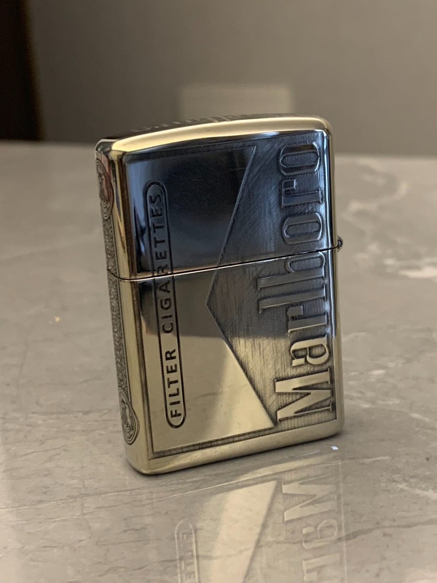 Silver Marlboro Flower zippo lighter in a new box | eBay