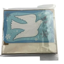 Plus Mark AGC Christmas Cards Dove of Peace Snowflakes Box of 14 Cards Envelopes