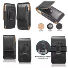 For iPhone 11 12 13 14 15 Pro Max Large Pouch Holster Belt  Phone Case Cover