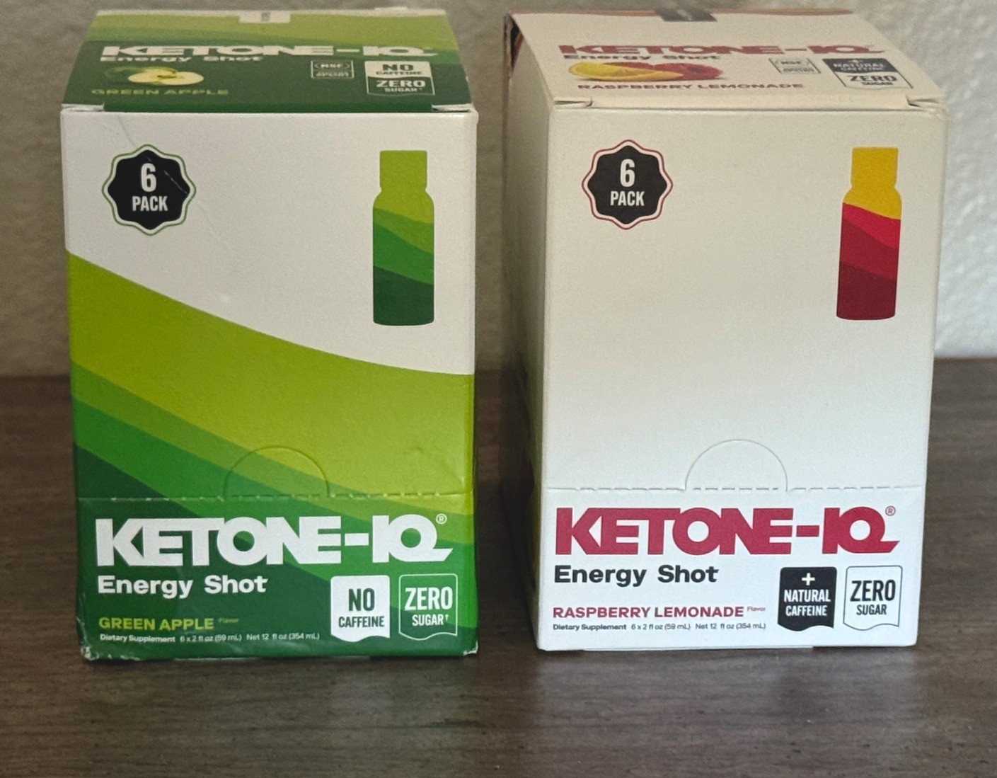 Ketone-IQ Energy Shots, 6 pack Raspberry Lemonade + 6 pack G
