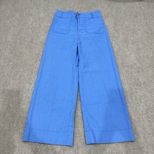 Maeve Women's Size 27 Blue The Colette Pants Linen Blend Wide Leg Pants