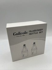 Gulicola Natural Glass Baby Bottle for Newborn Breastfeeding Babies Anti-colic