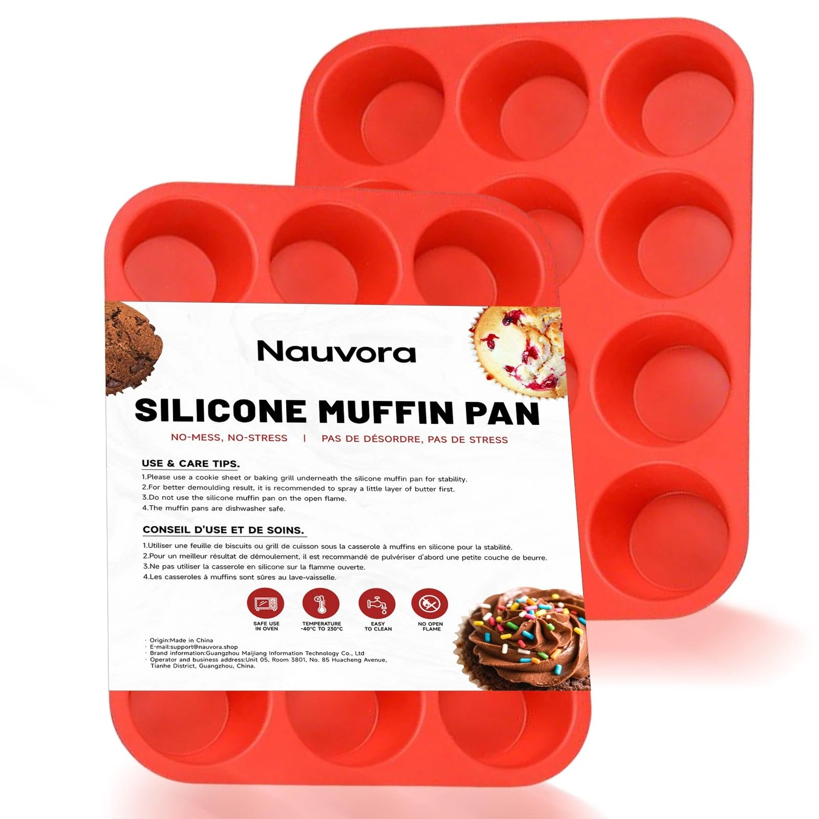 Silicone Muffin Tray - 12 Cups Cupcake Pan, NonStick Flexible Silicone Muffin...
Opens in a new wind
