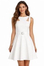 Versace White Cutout A-Line Mini Dress ~ Sz S