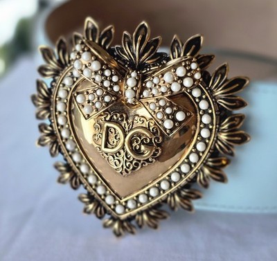 NEW Dolce & Gabbana Devotion Heart Blue Belt $895 SOLD OUT | eBay