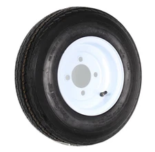 eCustomrim Trailer Tire On White Rim 480-8 4.80-8 4.80 x LRC 4 Lug Wheel