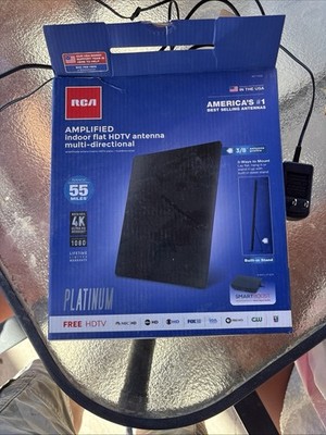 RCA ANT1560E Amplified HDTV Antenna 55mi SmartBoost & Luxtonic DT410 VHF/UHF