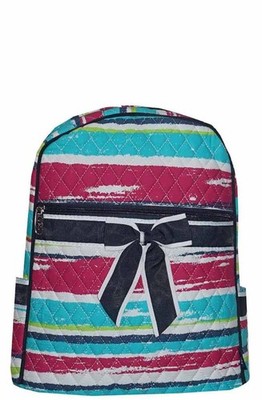 NGIL Quilted Multicolor Stripe Backpack - Monogram Available