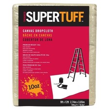 Trimaco 51121 Drop Cloth, 29 mil Thick, 12 ft L, 9 ft W, Canvas, Tan