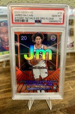 Panini Obsidian Atomic Initials Jared McCain #19 RC Orange Flood /99 PSA 10