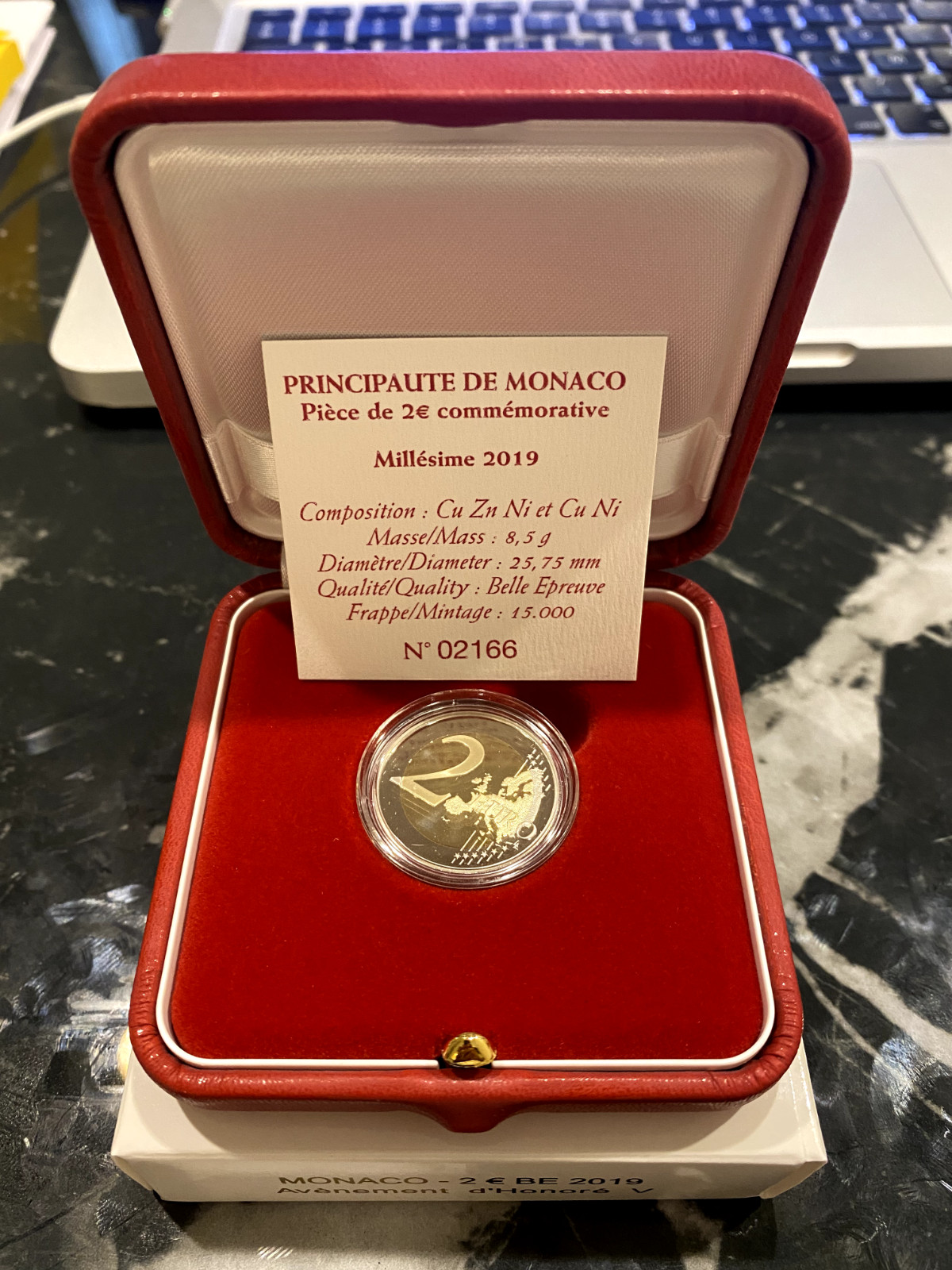 2 euros Commémorative Monaco 2019 BE PROOF - 200 ans Avènement Honoré V