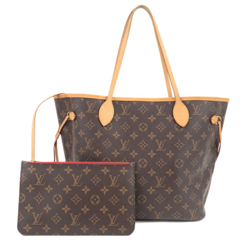 Louis Vuitton Monogram Neverfull MM Tote Bag Cerise M41177 Authentic