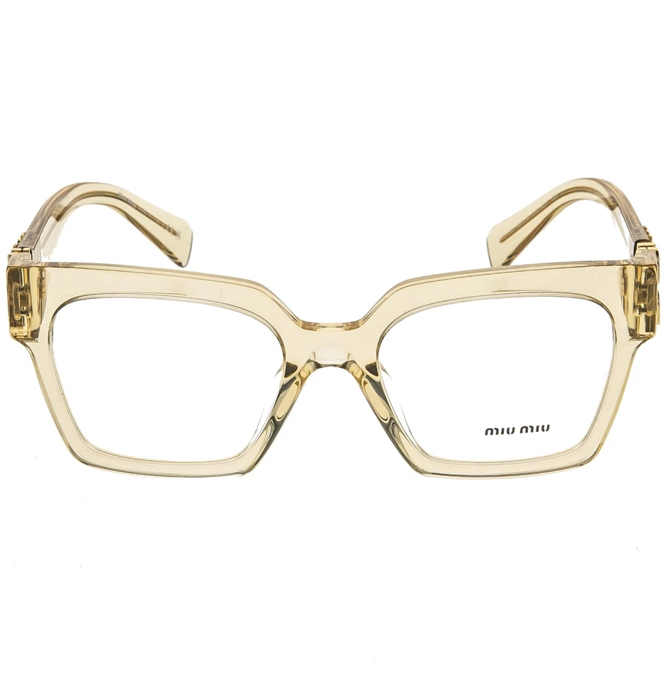 MIU MIU MU04UV GLIMPSE 04U Oro Amarillo Logo Grueso Anteojos Marco Óptico 52mm Foto 2 de 4