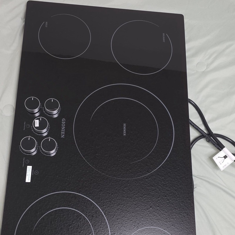 GIONIEN GC5B50K 5-Burner Electric Radiant Cooktop Black Ceramic Glass 6500W