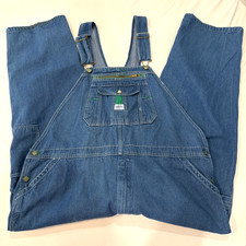 Liberty 48x28 Denim Bib Overalls Blue Workwear Carpenter Vtg Style TractorSupply
