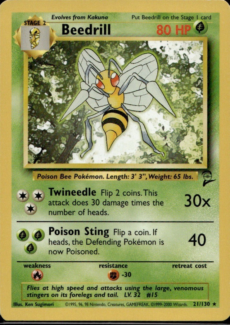 Beedrill 21/130 Base Set 2 Pokemon TCG