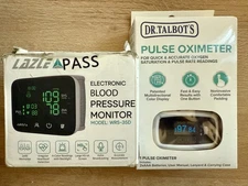 Lot of 2 Medical Devices-Electronic Blood Pressure Monitor and Pulse Oximeter