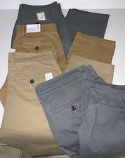 Mens SLIM FIT Chino pants 5 poc design Gray, Brown , Khaki 30  32  L Goodfellow