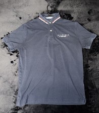 Tommy Hilfiger Men's Navy Blue Polo Shirt M Embroidered Logo Short Sleeve Button