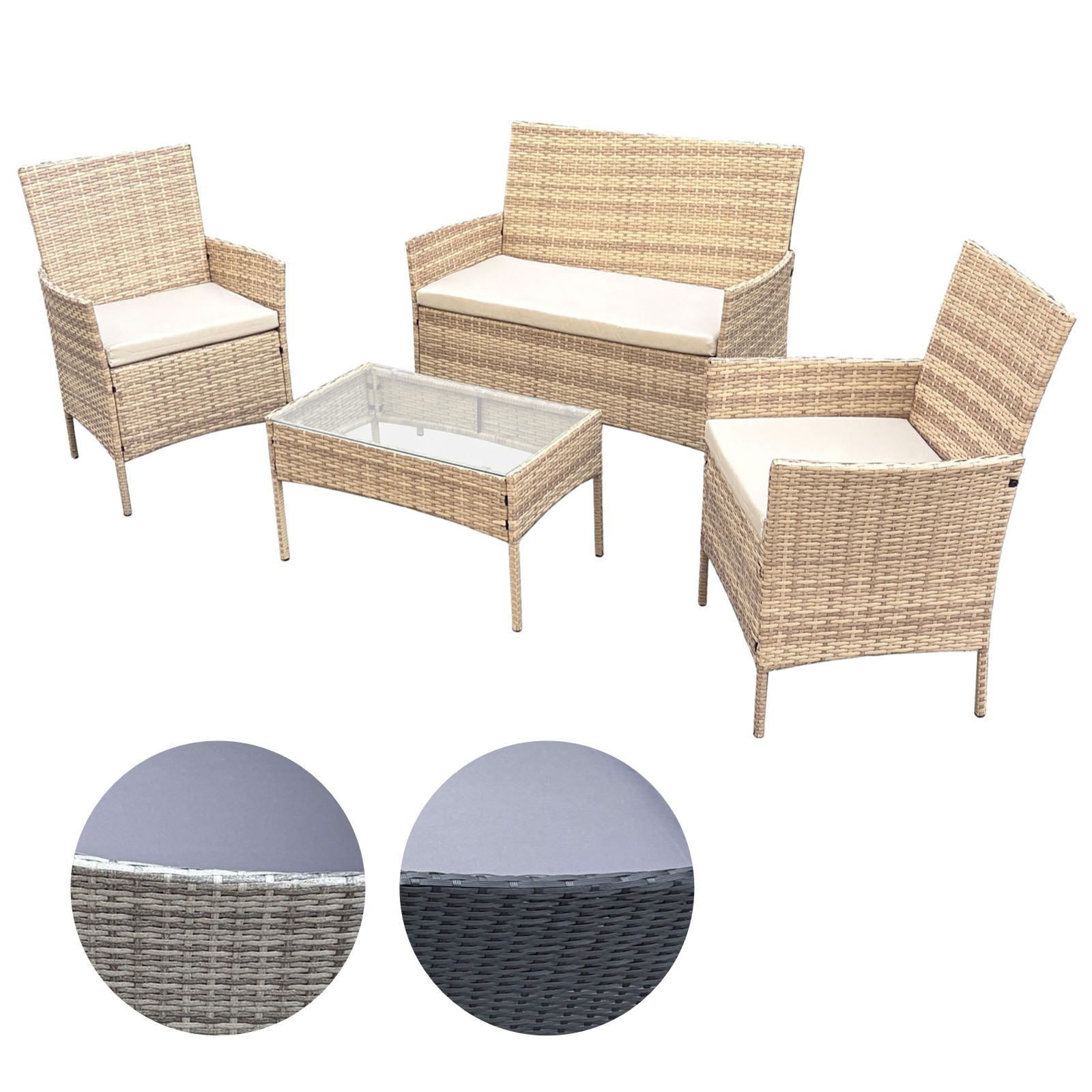 Set Salotto da Giardino 4 Pezzi Svita Brooklyn