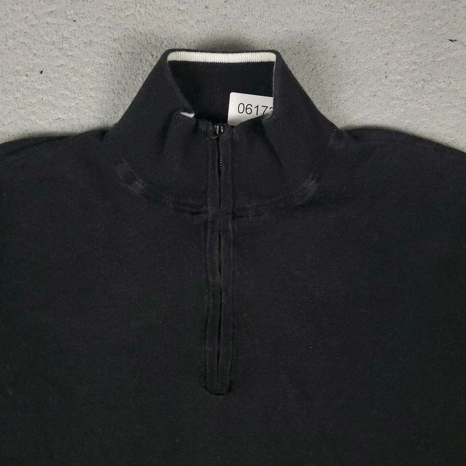 Suéter Robert Graham Para Hombre Talla Mediana Negro 1/4 Cremallera Pullover Sudadera * Foto 2 de 4