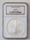2006 AMERICAN SILVER EAGLE COIN $1 NGC MS69 BROWN LABEL SKU 1540472-014