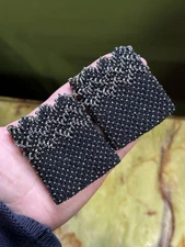 Antique Victorian 19th Century Hand-Knitted Cut Steel Wrist Cuffs/Bracelets