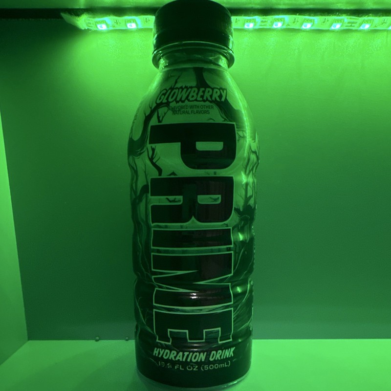 Empty PRIME Hydration Drink Glowberry 16.9 fl oz (500 mL) Caffeine-free!
