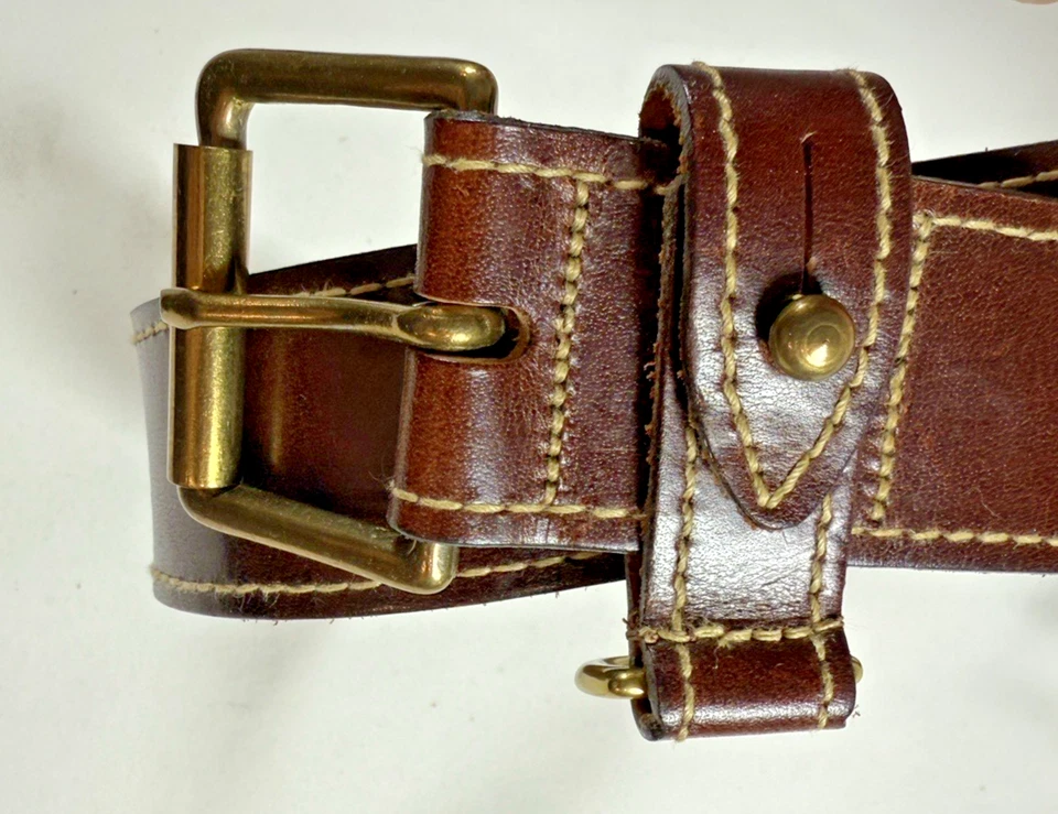 Cinturón de cuero curtido al aceite marrón Banana Republic de colección, hecho en Inglaterra - talla 30 Foto 2 de 4