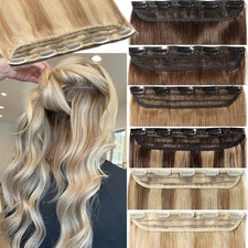 Thick Clip in Ombre Real Remy Human Hair Extensions One Piece 3/4 Full Head Weft