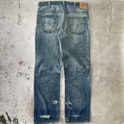 Vintage Levi's 519-0217 Orange Tab 80s Distressed Denim Jeans Made