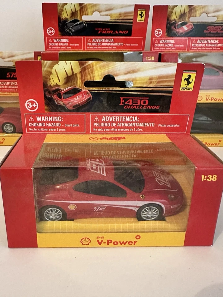 Shell 1:38 Ferrari Lot of 6 cars 599 GTB (x 2), FXX, F430, 575 GTC, 360 box - Image 2 of 4