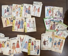 Vintage Sewing Pattern Lot Simplicity McCall&rsquo;s Butterick Girls Kids 1960s-80s