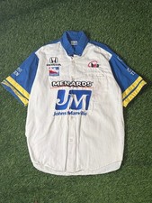 2008 Ed Carpenter Pit Crew Sparco Racing Team Shirt White Cotton Mens Size L