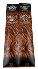 (2) Gonesh Incense Sticks Saddle Up Tooled Leather - 30 Sticks Per Pack