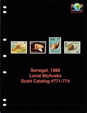 $4.50 Scott Value - 1988 SENEGAL Mollusks Snails Escargots scarcer CV MNH NH UMM