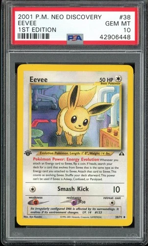 PSA 10 Eevee 1st Edition Neo Discovery 38/75 Pokemon Card