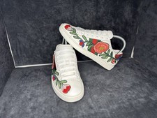 Autentica scatola in pelle da donna Gucci Ace floreale taglia 36,5eu/3,5uk