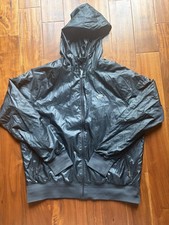 Nike Vintage Windbreaker Jacket Navy Blue Swoosh Full Zip Mens Medium 90s XL