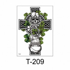 9 pcs Disposable St. Patrick's Day Flower Arm Tattoo Stickers Temporary Tattoo
