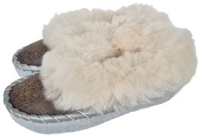 Sheepskin warm slippers size 30 new, sheepskin leather handmade from Zakopane