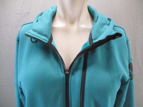 ADIDAS Size M Womens Teal Full Zip Stand Collar Zip Pocket Athletic Jacket 375 - Picture 2 of 11
