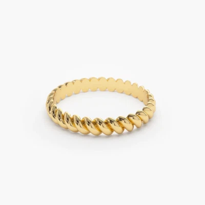 Gold Ring 585 14K Twisted Verdreht Gedreht Seil Design - Bild 1 von 4