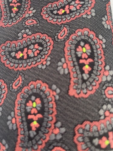 Vintage Mens Tie Skinny Paisley Zee 2, Pink Textured Mod 60’s Necktie Made In UK - Picture 5 of 10