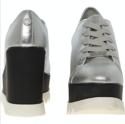 STEVE MADDEN Ultimate Silver Platforms Sneakers - UK 5.5/EU 38.5 - £199 - Picture 2 of 3