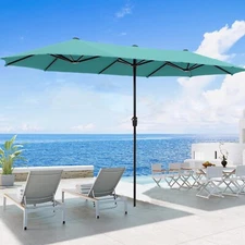 13ft Outdoor Extra Large Patio Umbrella Double-Sided Market Umbrella with Crank