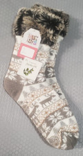 NEW w tags MUK LUKS Tall Warm COZY Slipper Socks w Jojoba oil treated NonSlip