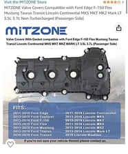 MITZONE 004-260 - Valve Covers - Compatible with Ford