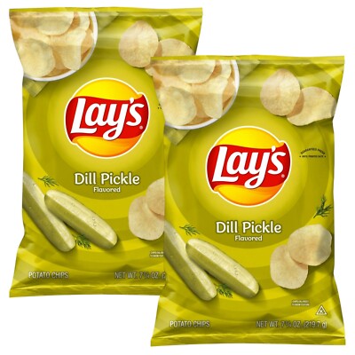 Lay's DILL PICKLE Flavored Potato Chips, 7.75 Ounce (Pack of 2)