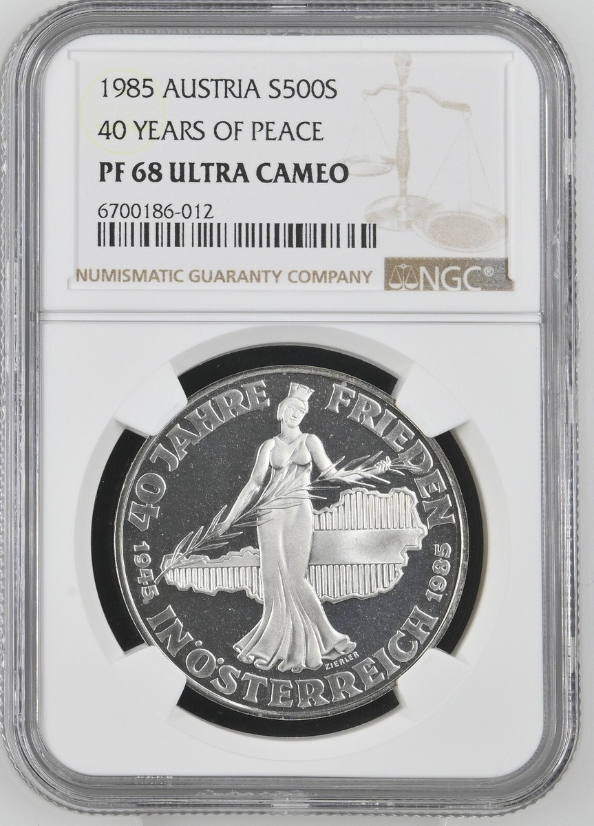 1985 Austria 500 Schilling Vienna 40 Years Peace Silver 0.925